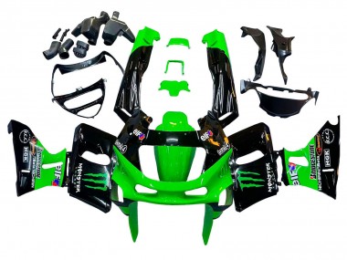Meilleurs Carénages Moto Kawasaki ZZR600 1998-2003 - Vert Noir Monstre Elf