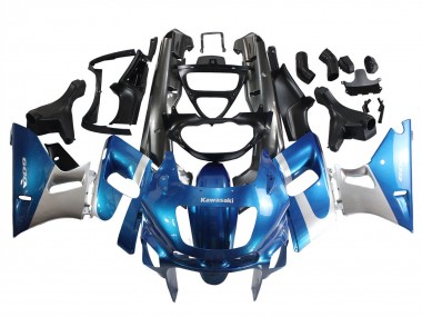 Meilleurs Carénages Moto Kawasaki ZZR600 1998-2003 - Bleu Argent Noir