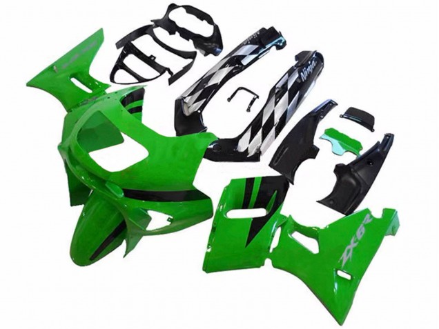 Carénages Moto Kawasaki ZZR600 1998-2003 - Vert Noir Brillant