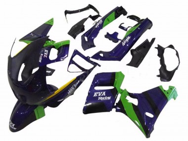 Meilleurs Carénages Moto Kawasaki ZZR600 1998-2003 - Vert Bleu Foncé Violet Trick Star EVA Courses