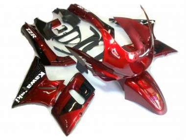 Meilleurs Carénages Moto Kawasaki ZZR600 1998-2003 - Rouge Noir Brillant
