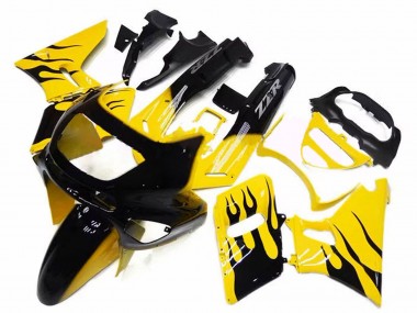Meilleurs Carénages Moto Kawasaki ZZR600 1998-2003 - Jaune Noir Flamme