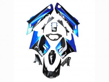 Meilleurs Carénage Moto Kawasaki ZZR1100 1990-1992 - Bleu Noir Brillant