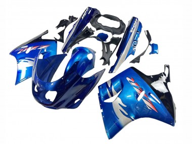 Meilleurs Carénages Moto Kawasaki ZZR1100 1993-2003 - Bleu Argent Noir