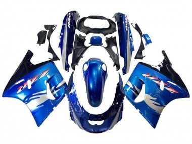 Meilleurs Carénages Moto Kawasaki ZZR1100 1993-2003 - Bleu Argent Noir