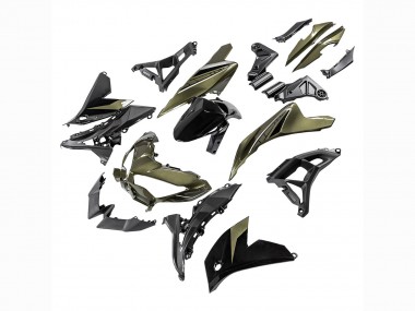 Meilleurs Carénages Moto Kawasaki Versys 650 2022-2025 - Vert Foncé Noir