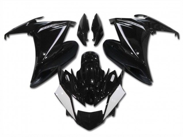 Carénages Moto Yamaha FZ6R 2009-2015 - Noir Brillant Blanc