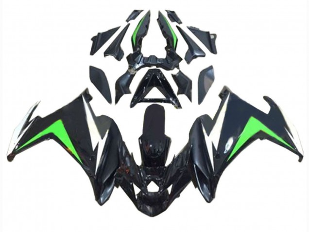 Carénages Moto Yamaha FZ6R 2009-2015 - Noir Blanc Vert