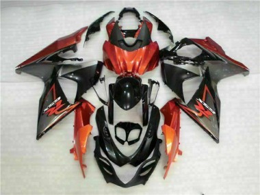 Meilleurs Carénages Moto Suzuki GSXR 1000 2009-2016 - Orange Noir Brillant
