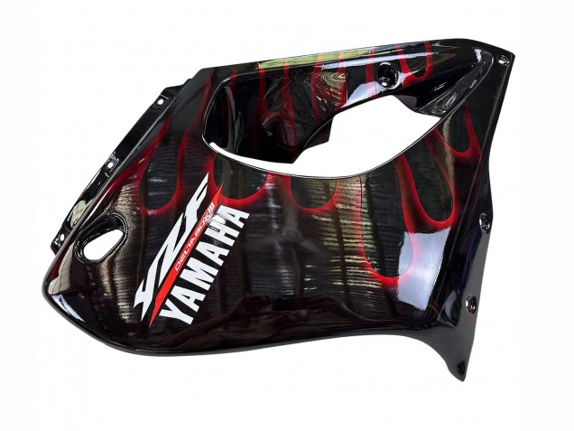 Carénages Moto Yamaha YZF 1000R Thundecourses 1997-2007 - Noir Rouge Foncé Flamme