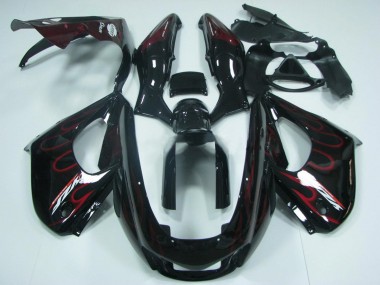 Meilleurs Carénage Moto Yamaha YZF 1000R Thundecourses 1997-2007 - Noir Rouge Flamme