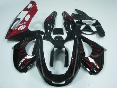 Meilleurs Carénages Moto Yamaha YZF 1000R Thundecourses 1997-2007 - Noir Rouge Flamme