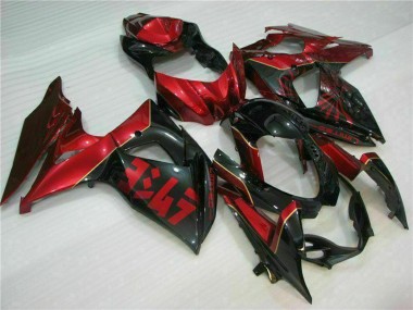 Meilleurs Carénages Moto Suzuki GSXR 1000 2009-2016 - Rouge Noir Brillant