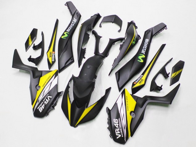 Carénages Moto Yamaha XMAX300 2017-2021 - Noir Mat Jaune MoviStar ENEOS 46