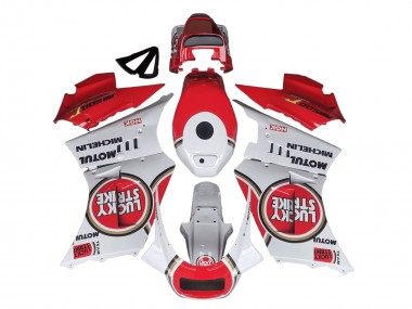 Meilleurs Carénages Moto Suzuki RG400 RG500 RG400/500 1984-1987 - Blanc Rouge Lucky Strike Motul Michelin