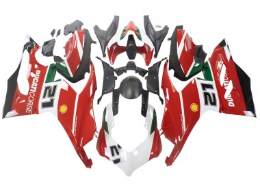 Meilleurs Carénages Moto Ducati Panigale V2 2020-2024 - Blanc Rouge Vert Noir Mat Corse 21
