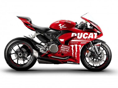 Meilleurs Carénages Moto Ducati Panigale V2 2020-2024 - Rouge Noir Brillant Monstre Corse