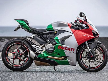 Meilleurs Carénages Moto Ducati Panigale V2 2020-2024 - Argent Rouge Vert