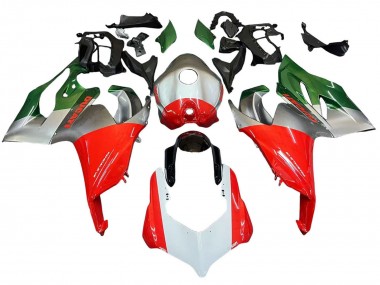 Meilleurs Carénages Moto Ducati Panigale V2 2020-2024 - Argent Rouge Vert