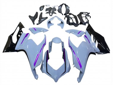 Meilleurs Carénages Moto Ducati Panigale V2 2020-2024 - Gris Brillant Violet Noir Brillant