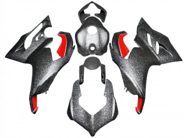 Meilleurs Carénages Moto Ducati Panigale V2 2020-2024 - Noir Fibre de Carbone Forgée Style Rouge