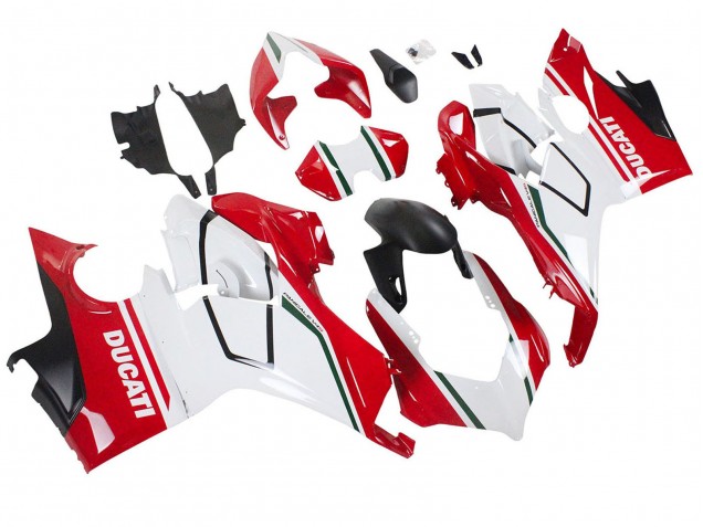 Carénages Moto Ducati Panigale V4 V4S 2018-2019 - Blanc Rouge Noir Mat