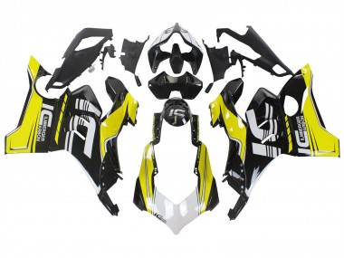 Meilleurs Carénages Moto Ducati Panigale V4 V4S 2020-2021 - Jaune Blanc Noir Brillant