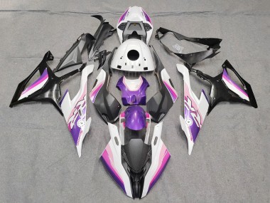 Meilleurs Carénages Moto BMW S1000RR 2019-2022 - Rose Violet Blanc