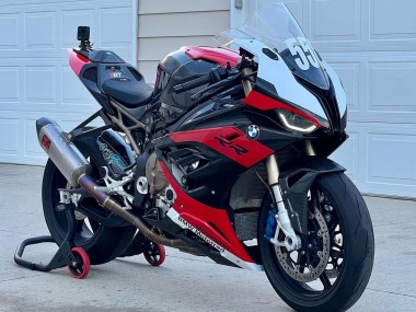 Meilleurs Carénages Moto BMW S1000RR 2019-2022 - Noir Rouge Blanc