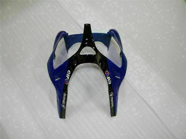 Carénages Moto Kawasaki ZX6R 2000-2002 - Bleu Noir Brillant Elf Bridgestone