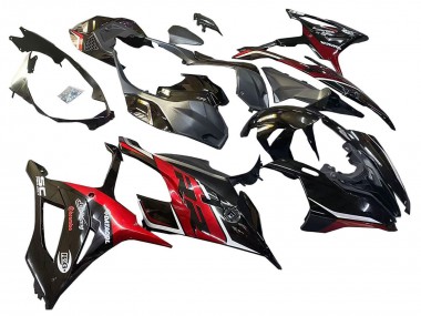 Meilleurs Carénages Moto BMW S1000RR 2019-2022 - Noir Rouge Foncé
