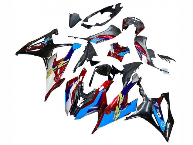 Carénage Moto BMW S1000RR 2019-2022 - Blanc Bleu Rouge Noir