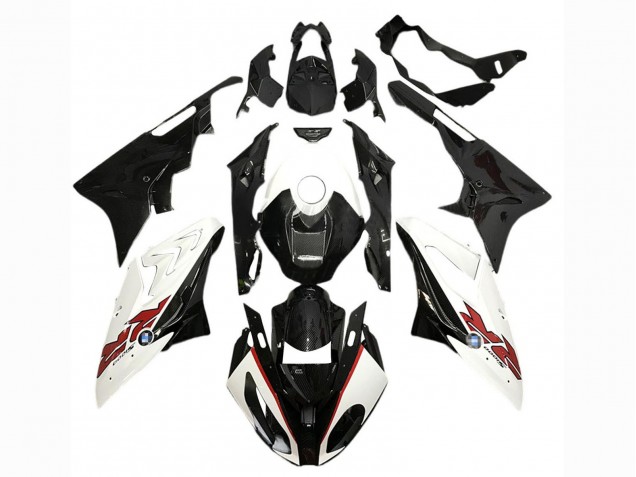 Carénages Moto BMW S1000RR 2017-2018 - Blanc Noir Brillant