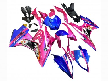 Meilleurs Carénages Moto BMW S1000RR 2017-2018 - Rose Bleu Jaune Requin