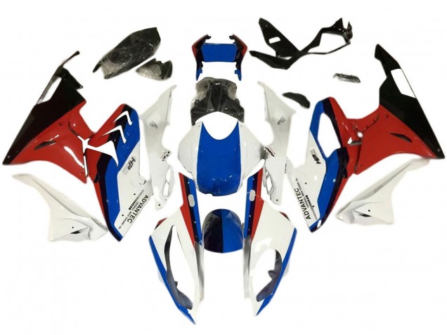 Carénages Moto BMW S1000RR 2017-2018 - Blanc Bleu Rouge Noir