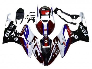 Meilleurs Kits Carénage Moto ABS BMW S1000RR 2015-2016 - Blanc Rouge Bleu Noir
