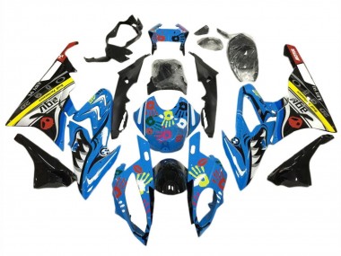 Meilleurs Kits Carénage Moto BMW S1000RR 2015-2016 - Jaune Bleu Noir Requin