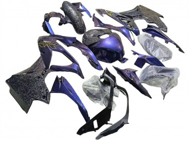 Meilleurs Carénages Moto BMW S1000RR 2015-2016 - Pente Violet Bleu Fibre de Carbone Forgée