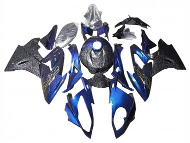 Meilleurs Carénages Moto BMW S1000RR 2015-2016 - Pente Violet Bleu Fibre de Carbone Forgée