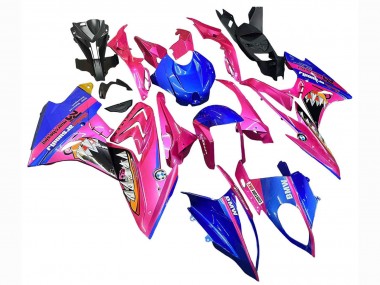 Meilleurs Carénages Moto BMW S1000RR 2015-2016 - Rose Bleu Requin