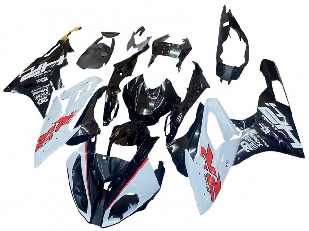 Carénages Moto BMW S1000RR 2015-2016 - Blanc Noir Brillant