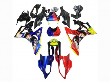Meilleurs Carénages Moto BMW S1000RR 2009-2014 - Rouge Bleu Jaune Requin