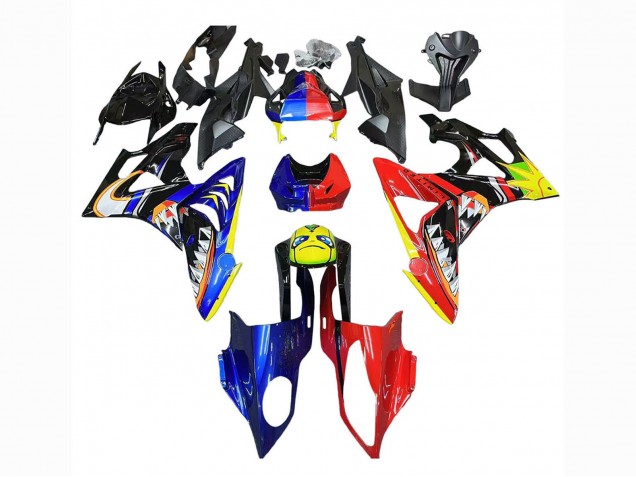 Carénages Moto BMW S1000RR 2009-2014 - Rouge Bleu Jaune Requin