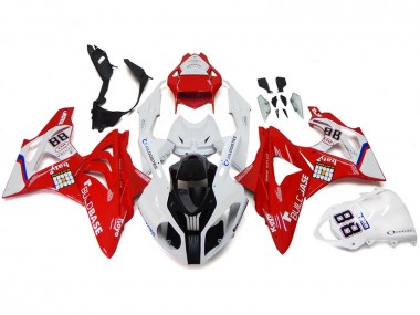 Meilleurs Carénages Moto BMW S1000RR 2009-2014 - Blanc Rouge