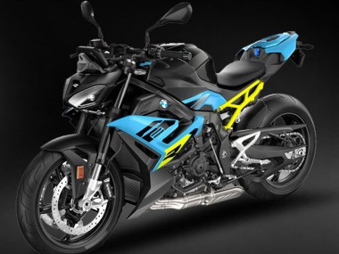 Meilleurs Carénages Moto BMW S1000R 2021-2025 - Noir Bleu Clair Jaune