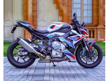 Meilleurs Carénages Moto BMW S1000R 2021-2025 - Blanc Bleu Clair Foncé Rouge