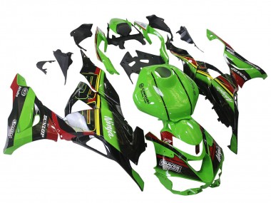 Meilleurs Carénages Moto Kawasaki ZX6R 2023-2025 - Vert Noir Rouge Jaune Dunlop