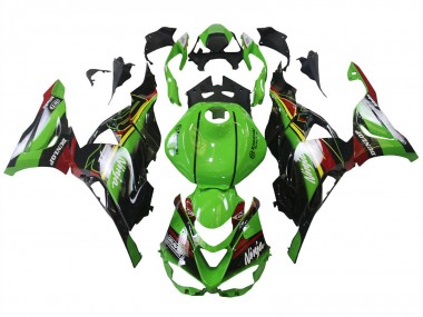 Meilleurs Carénages Moto Kawasaki ZX6R 2023-2025 - Vert Noir Rouge Jaune Dunlop