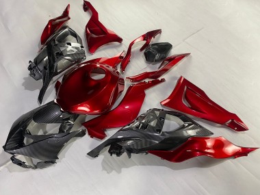 Meilleurs Carénages Moto Kawasaki ZX6R 2023-2025 - Rouge Fibre de Carbone