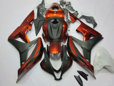 Meilleurs Kits Carénage Moto Honda CBR600RR 2007-2008 - Orange Noir Mat
